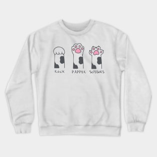 Rock Paper Scissors Cat Kitten Crewneck Sweatshirt